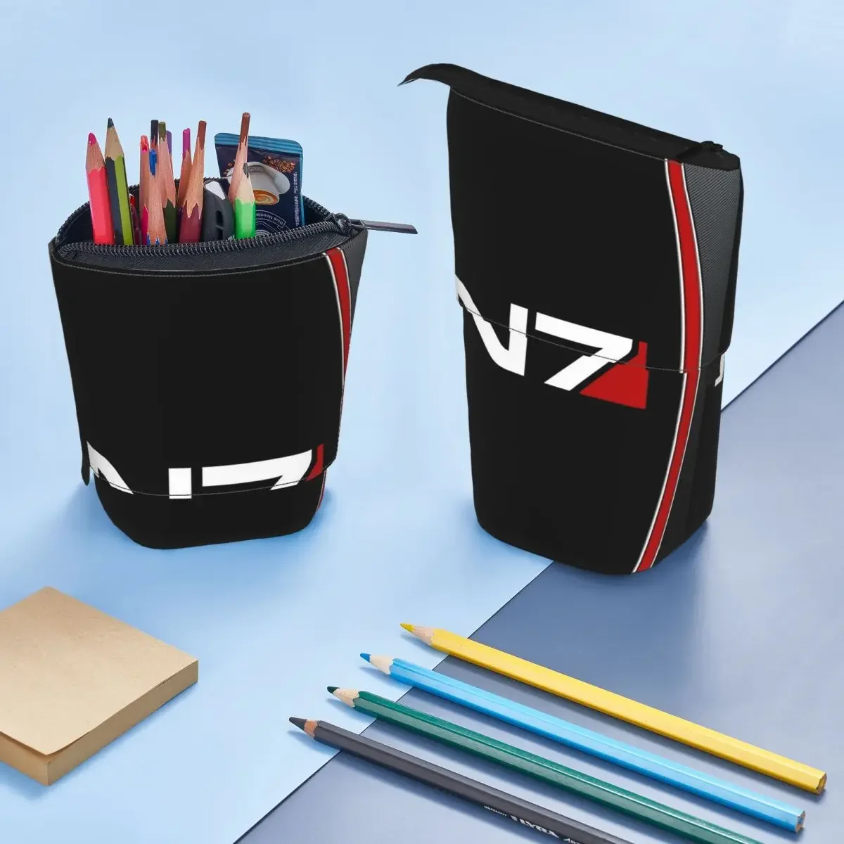 

Mass Effect Emblem! Reversible Pencil Case for Kids Gifts Pen Box Pencil Bag Stationery Supplies Pen Holder Bag