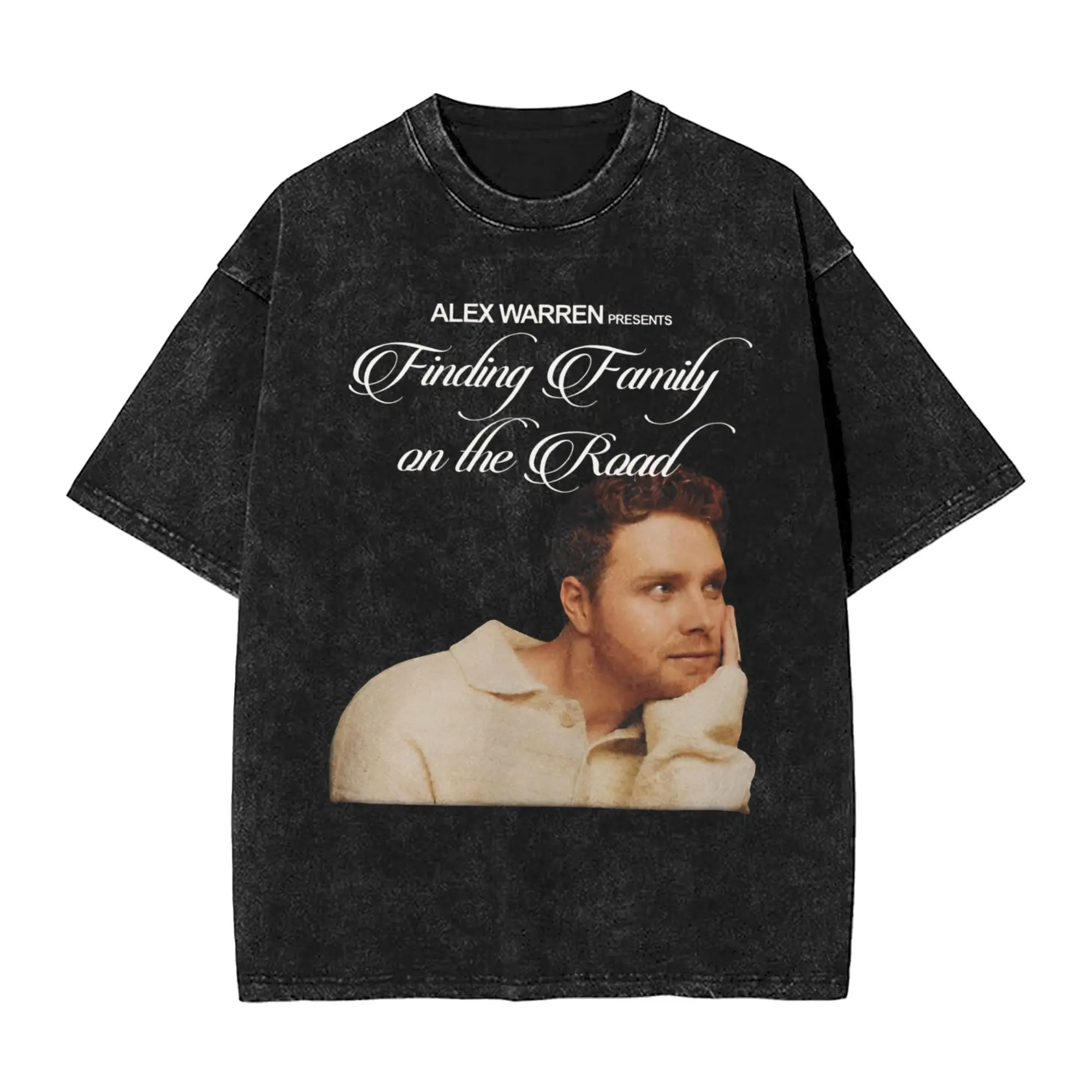 Alex Warren Finding Family on The Road Tour 2026  Washed T Shirts Streetwear Hip Hop Novelty T-Shirts  Tees Tops Men Women
