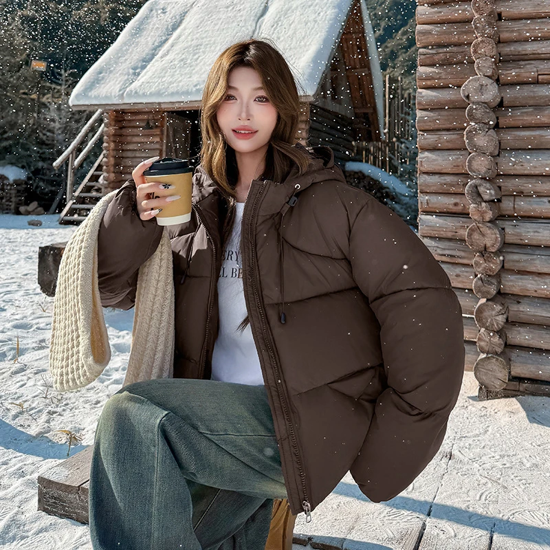 Dikke Losse Winterjassen 2025, Mode Nieuwe Korte Vrouwen Katoen Gewatteerde Jassen Korte Sport Casual Brood Kleding Student Uitloper