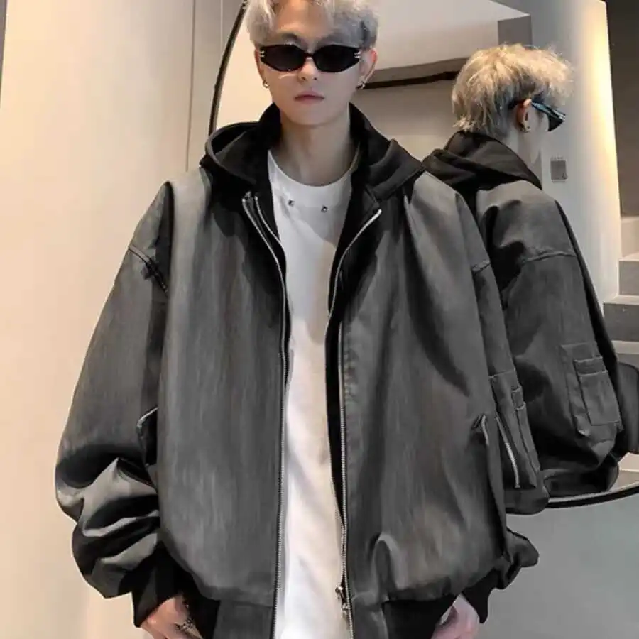 

Casual Hooded Jaet Men's Spring Autumn New Sle Loose Fit Youthful Brand Versatile Comfortable Outerwear for Daily Wear