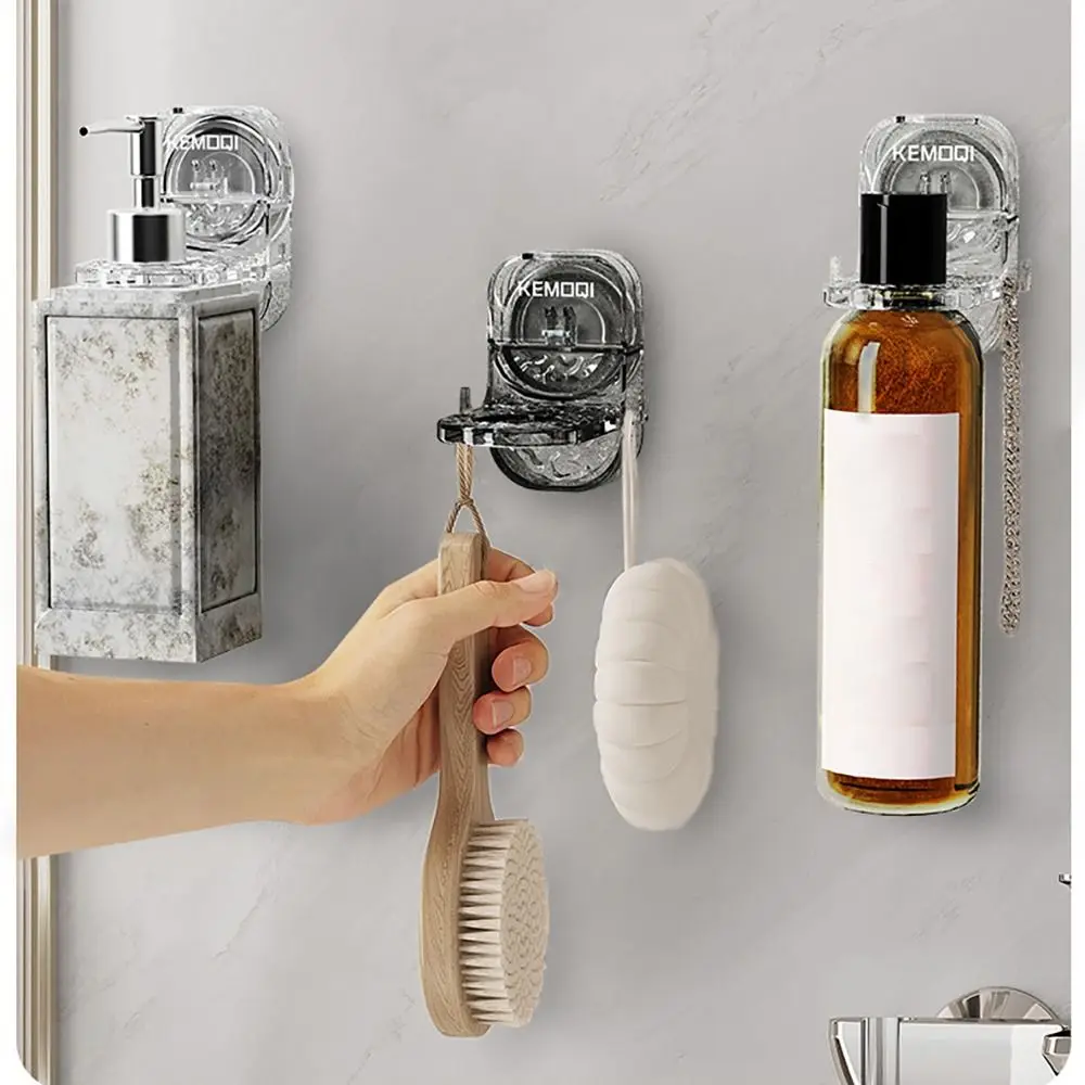 Adjustable Shower Gel Bottle Rack Wall Mounted No Punching Soap Dispenser Holders Universal Self Adhesive