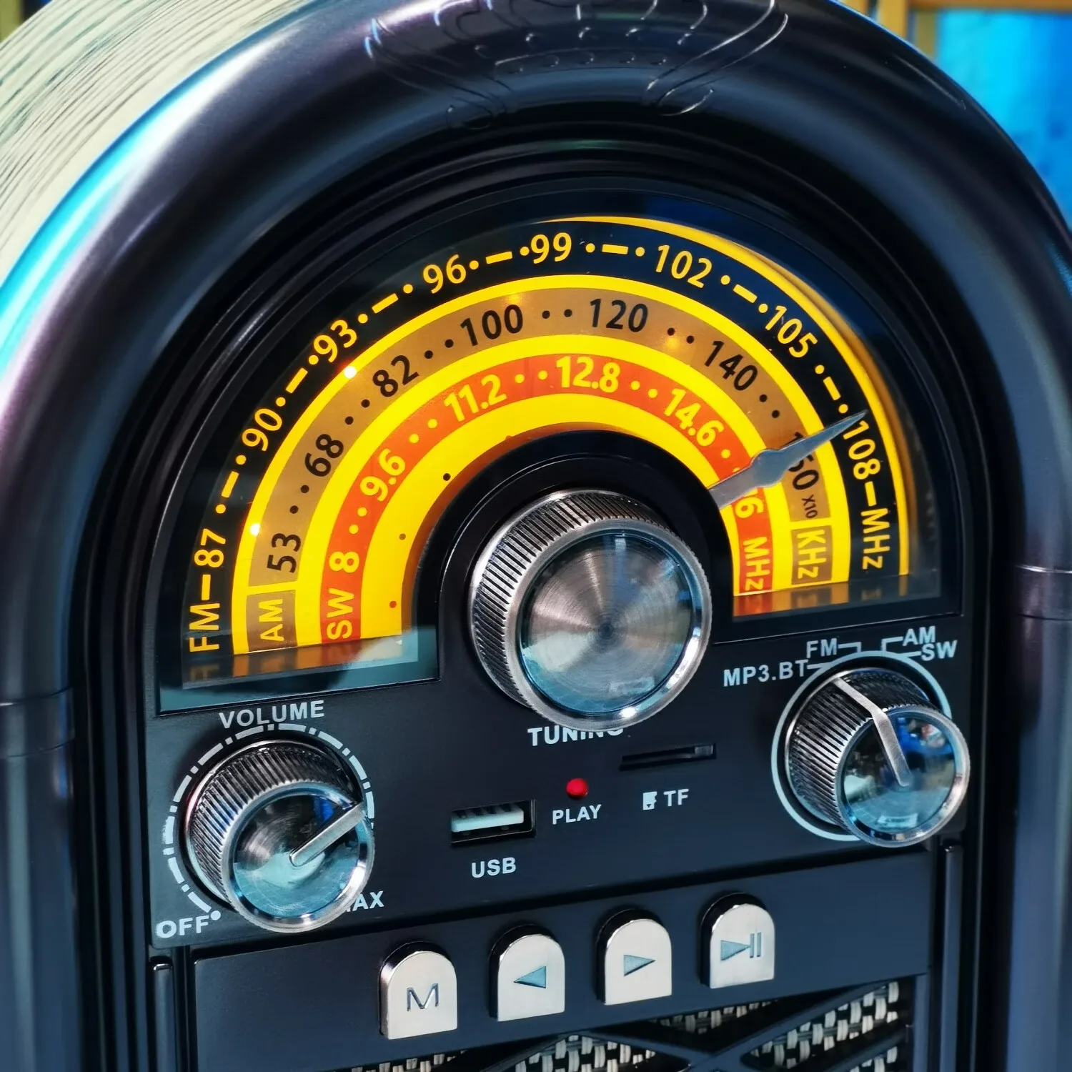 R-1950BT Retro Portable Rechargeable FM/AM/SW Full Band Radio Built-in Speaker Mp3 Music Bluetooth Player With USB TF Card Slot