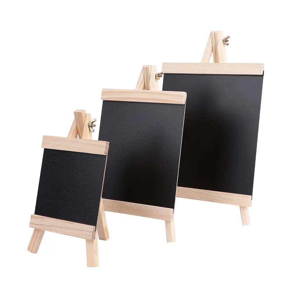 Simple Wooden Black Boards Pine Wood Easel Chalkboard Collapsible Writing Tool Classical Drawing Accessories