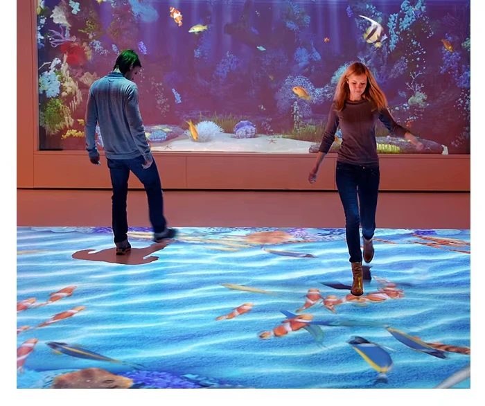 Interactive floor projection system 3D holographic all-in-one machine Children's game holographic advertising stand