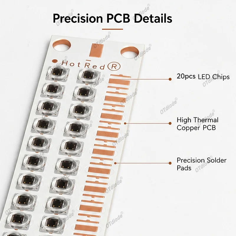 Infrared High Power LED Chips IR 660nm 700nm 730/760/780/850/880/905/940/980/1050/1064nm Diode 10W 30W 50W 60W 100W Light Lamp
