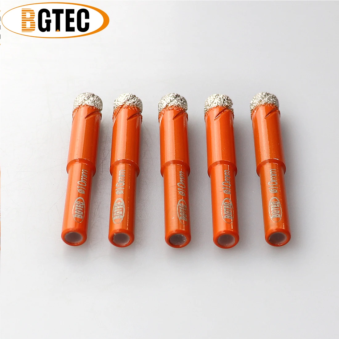 BGTEC 5pcs Dia10mm Diamond Drill Bits Set Round Shank Drilling Crowns Ceramic Tile Granite Marble Porcelain How Saw Kit Box