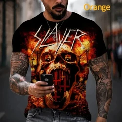 Hot Heavy Metal Rock Band Slayer 3D Printed Men's T-shirts Summer Hip Hop Trendy Cool Short Sleeve Tees Top Oversized Streetwear