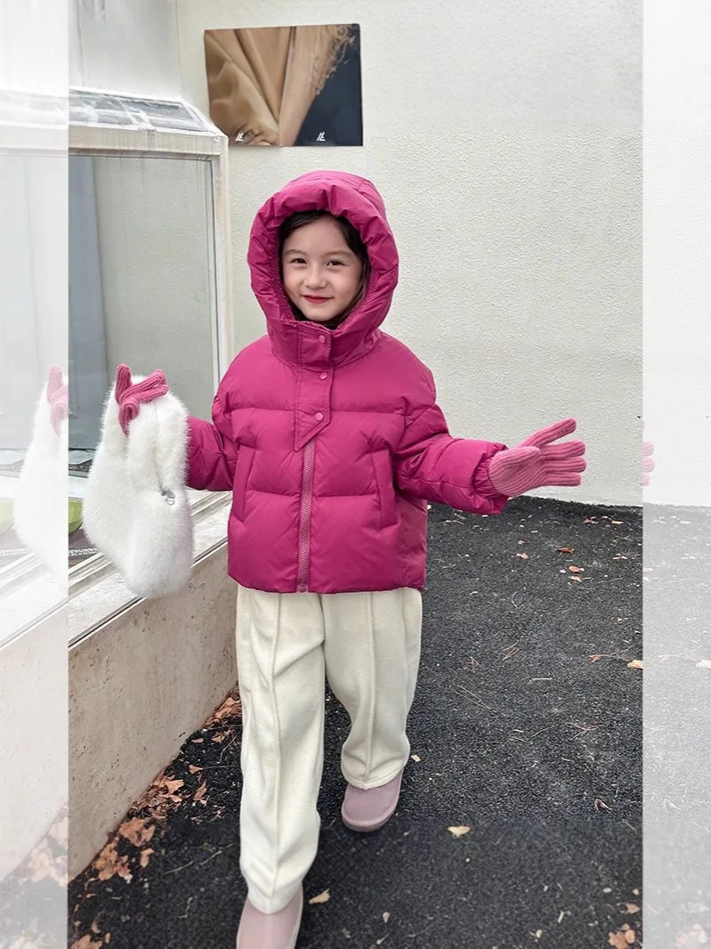 Fashion Baby Girl Boy Long Hooded Jacket Cotton Padded Teens Child Winter Coat Warm Solid Color Outwear Baby Clothes 3-14Y
