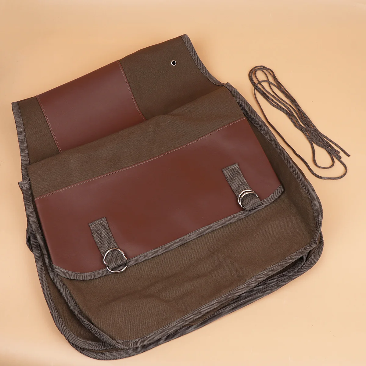 Double Pouches Heavy Duty Bike Rear Bag Canvas Storage Pouch for Mountain Bicycle Travel Picnic Large Capacity Side Zipper