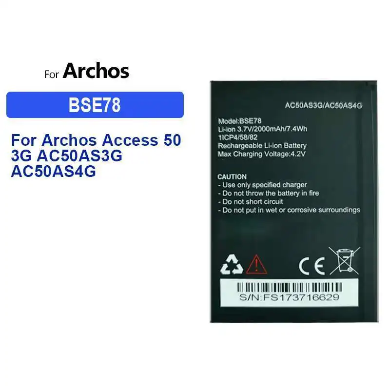 

Высокопроизводительный аккумулятор 2400 мАч для Archos 55 Platinum BSF03A