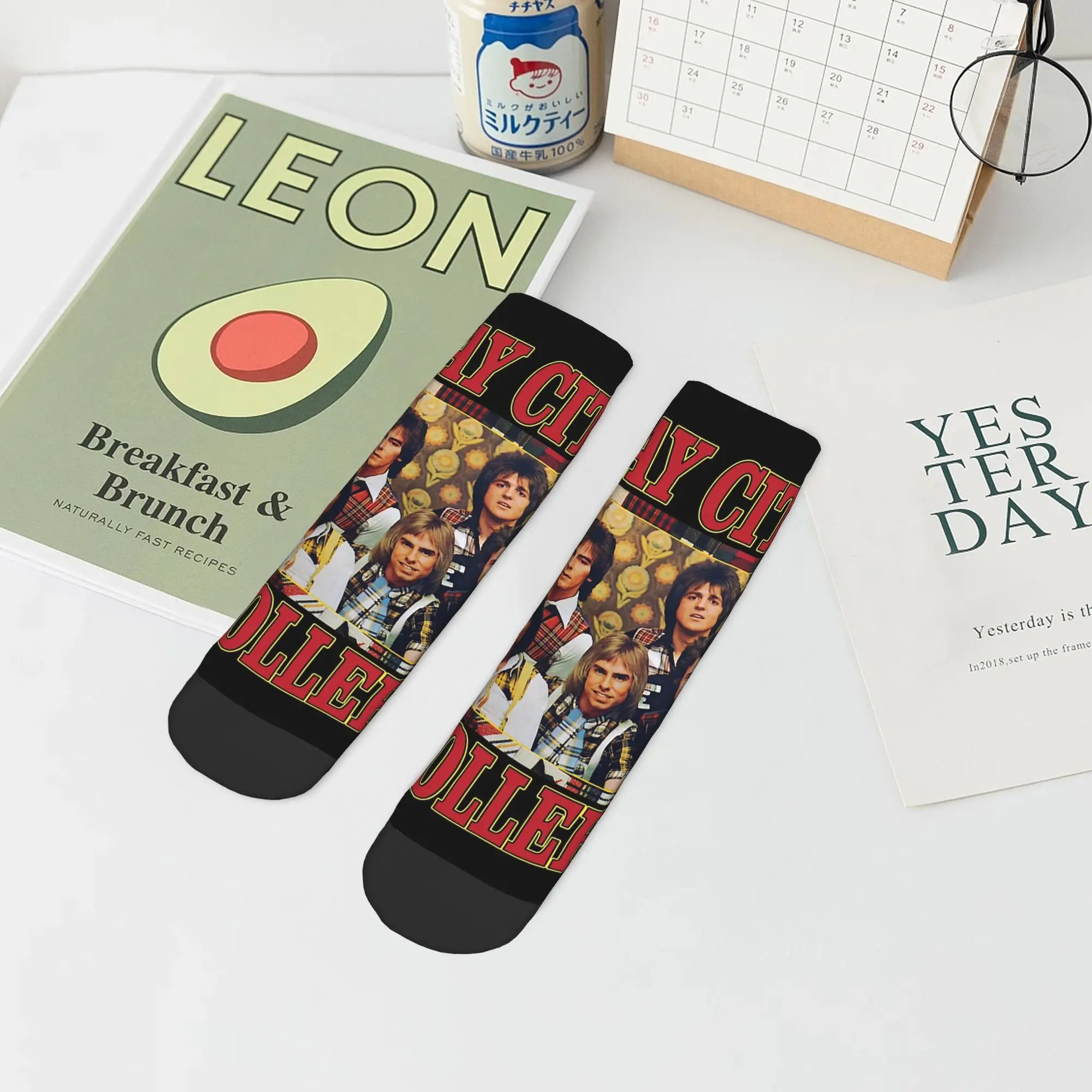 

Band Bay City Rollers Music Rock Retro Vintage Socks Harajuku High Quality Stockings All Season Socks Accessories for Man Woman