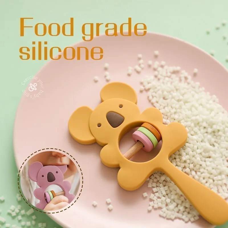 Silicone Rattles for Kids Animal Koala Handbells Newborn Baby Bed Bell Educational Toys Safe Food Grade Baby Teether Baby Items