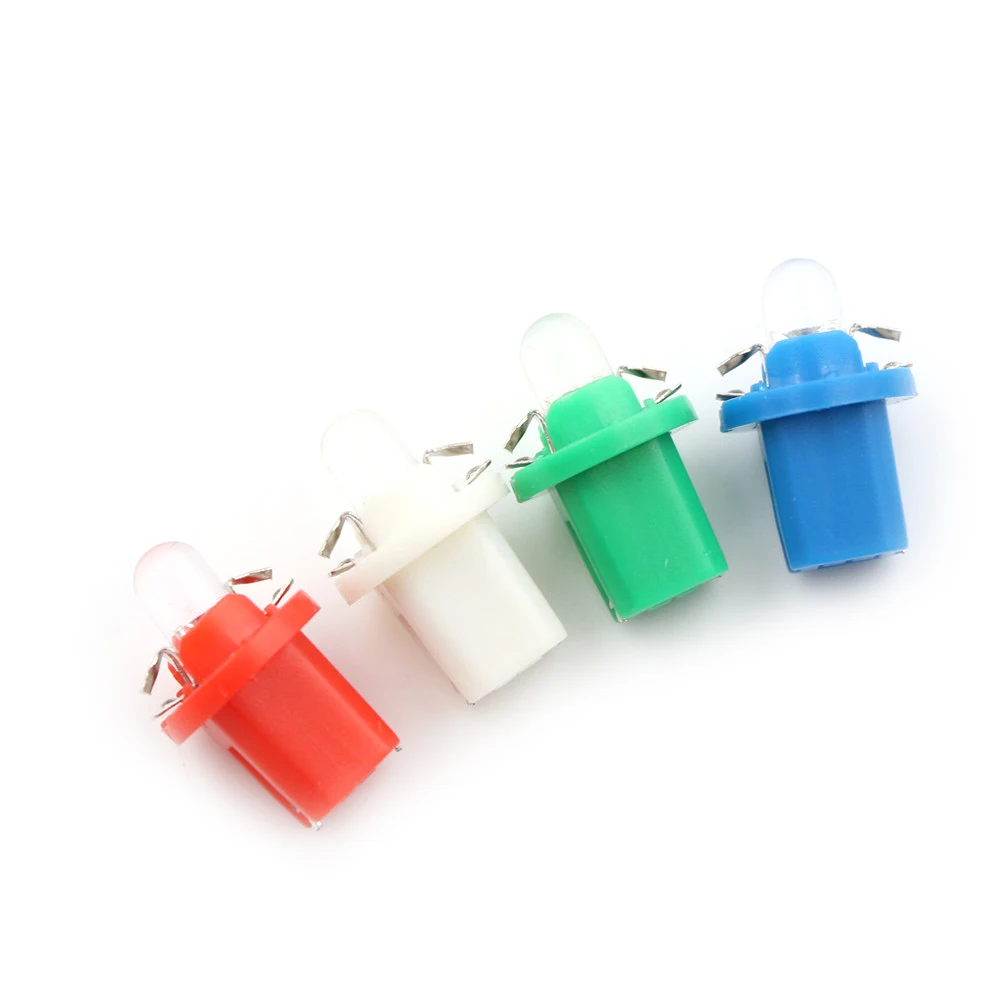 Multi Color T5 B8.5D B8.5 SMD LED Car Light Automobiles Light-emitting Diode Instrument Dashboard Light Bulbs  DC 12V 10Pcs/lot