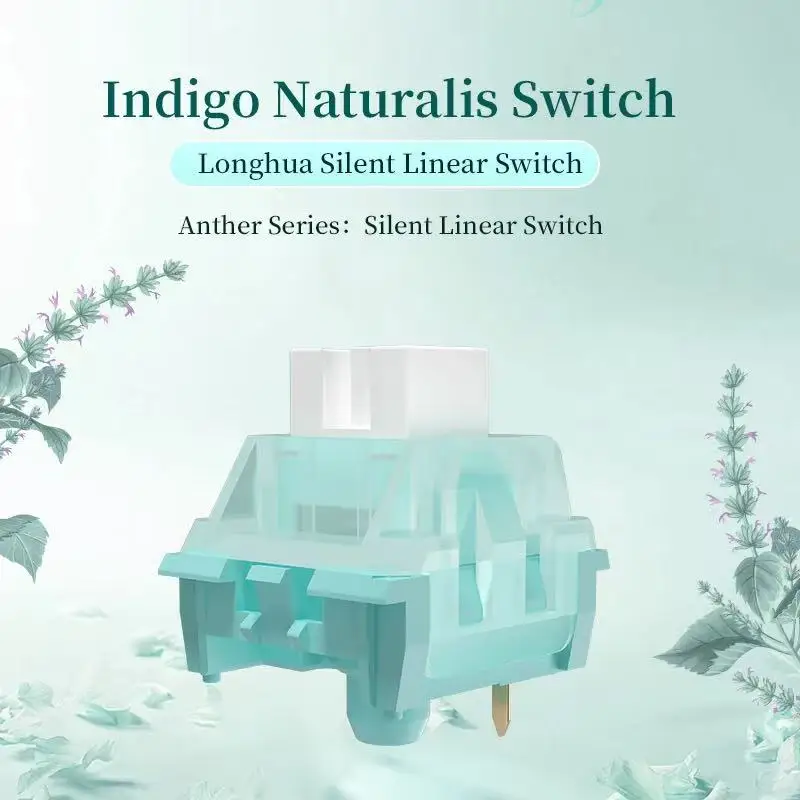 Kailh Longhua Anther Series Indigo Naturalis Silent Linear Switch MX Cost-effective Light-transmitting Office Mechanical Switch