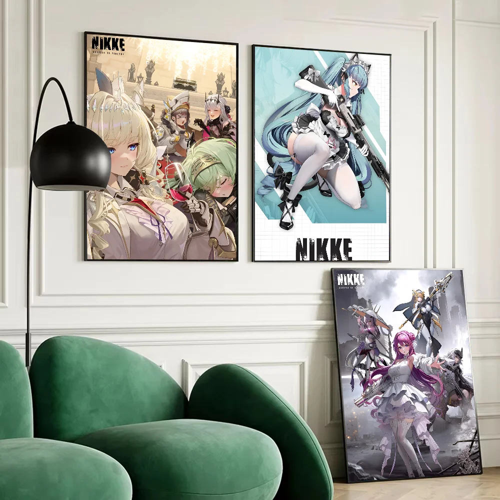 آلهة النصر Nikke الكلاسيكية خمر المشارك ذاتية اللصق الفن ورقة مقاومة للماء ملصق مقهى بار غرفة جدار ديكور #2