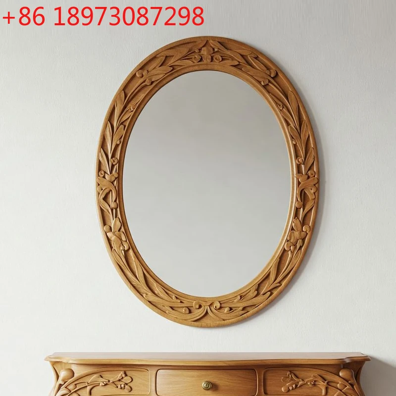 

New Chinese makeup mirror household light luxury cabinet fireplace wall decorative art mirror