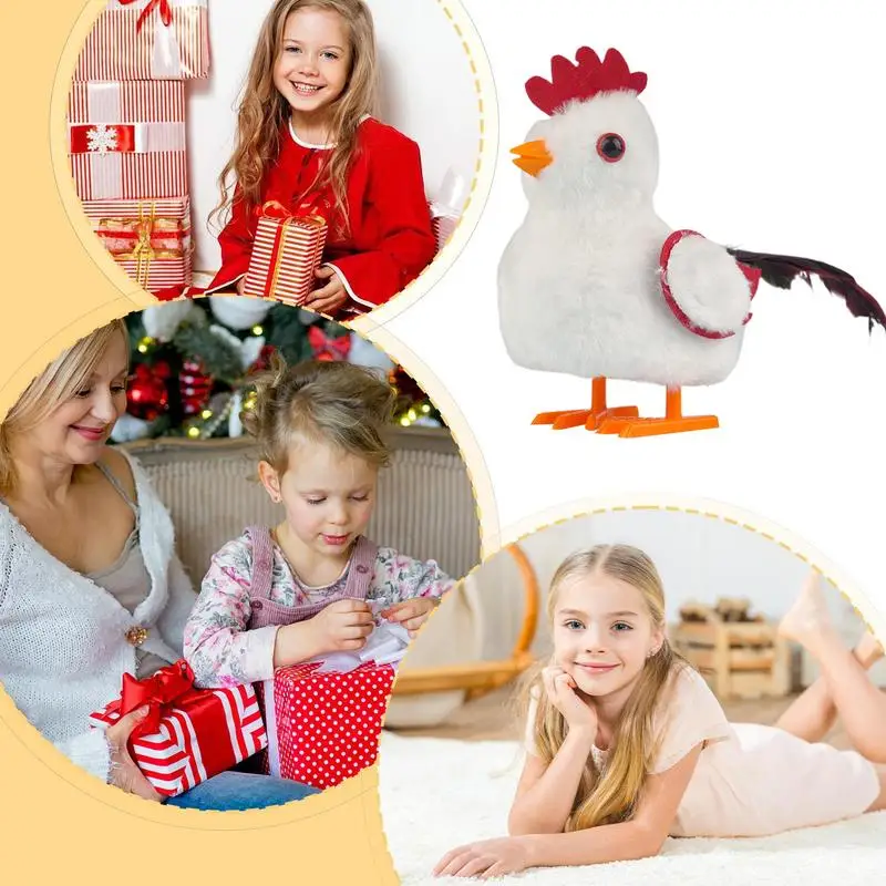 Chodzący kogut zabawka elektryczny kurczak animowana zabawka trzepocząca pluszowa nauka edukacyjna pluszowa lalka dla chłopców dziewcząt dzieci dzieci