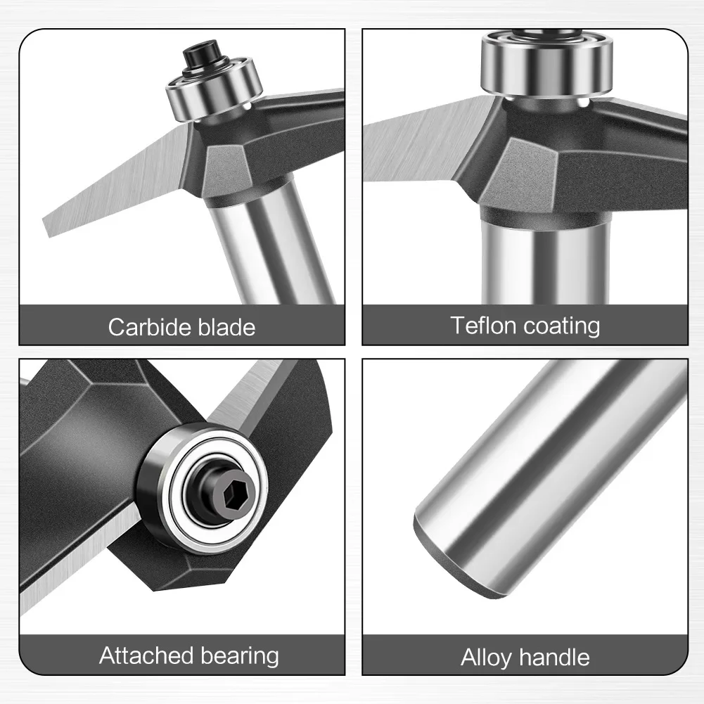 15 Degree Chamfer Edge Forming Router Bit 12mm 1/2inch Shank Bevel Flush Trim Bit Woodworking Milling Cutter Bits