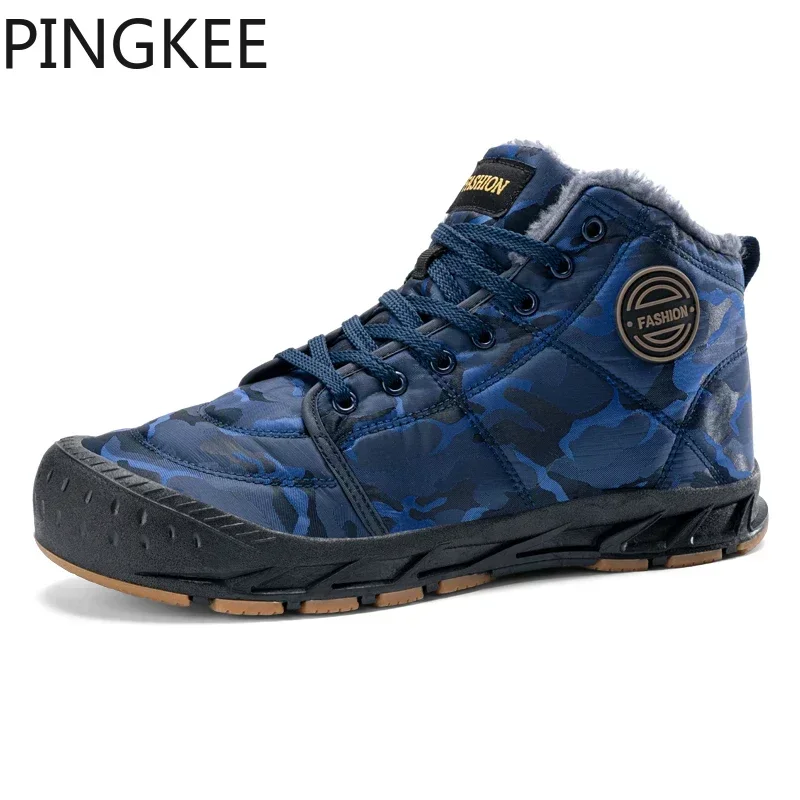 PINGKEE VENOCON Wide Casual Athletic Leather Shoes Men Women Winter Thermal Plush Hiking Trail Snow Boots Sneakers Footwear Man