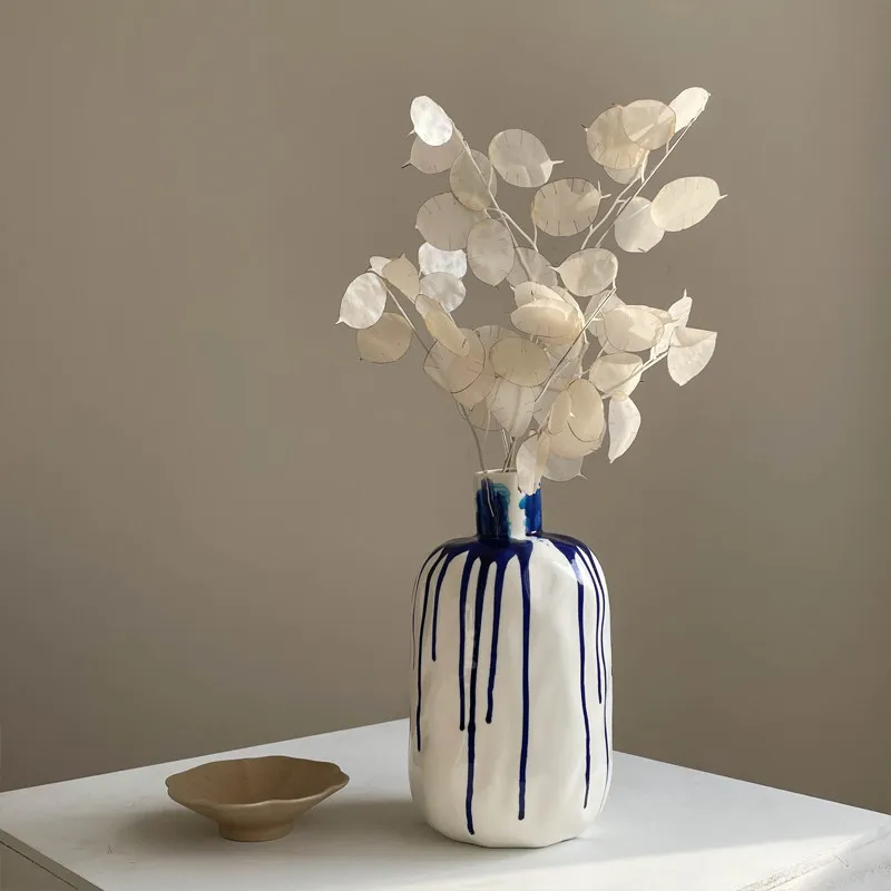 Handmade Drip Glaze Ceramic Vase ornament Nordic Home Decor living room bedroom foyer desktop art flower arrangement vase gifts