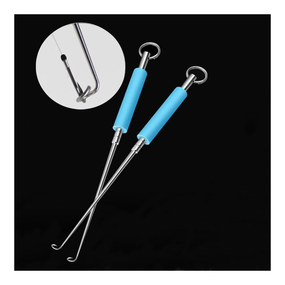 2Pcs stainless steel blind hook remover deep throat dehooker dehooker silicone dehooker portable fishing tool