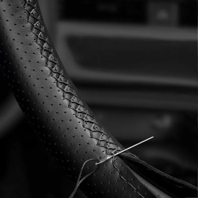 Braids on Car Steering Wheel For Renault Megane 2 2003-2008 Kangoo 2008 Scenic 2 2003-2009 Steering Wheel Black Leather Cover