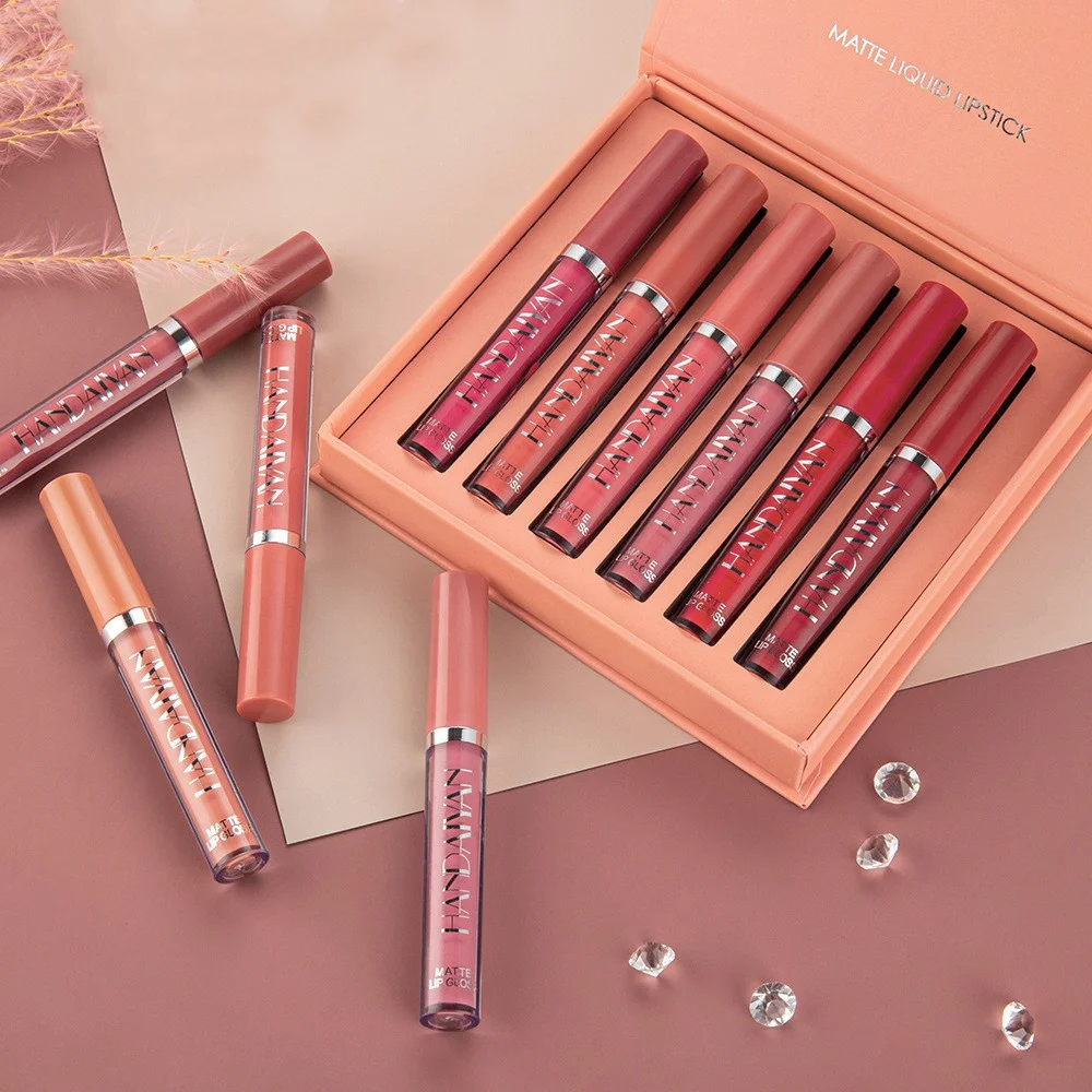 Vários cores fosco lipgloss conjunto atacado batom líquido maquiagem cor labial batom longa duração sexy vermelho rosa nude brilho labial lo