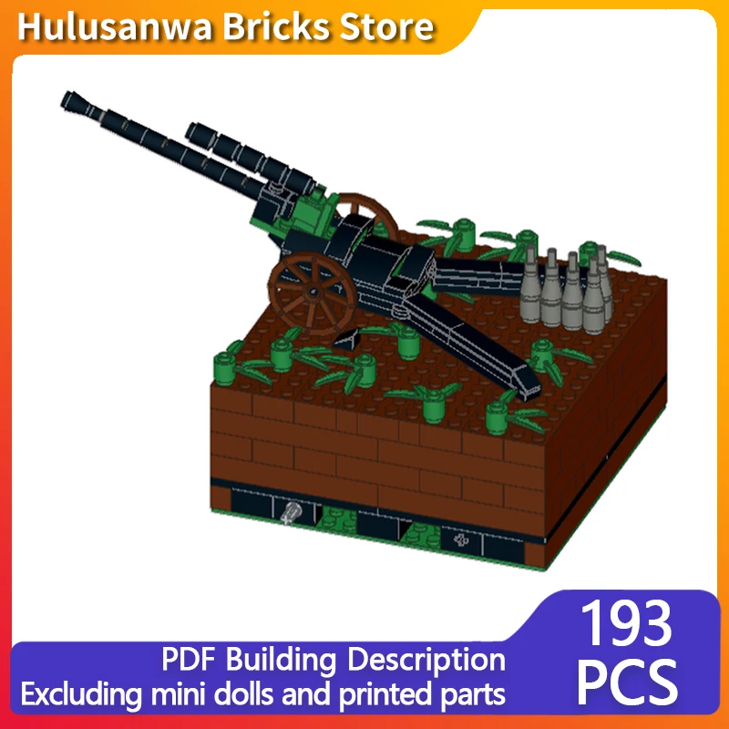 

WW1 Military Cannon Model MOC Building Bricks War Equipment Modular Technology Gifts Holiday Assemble Children Toys Suit