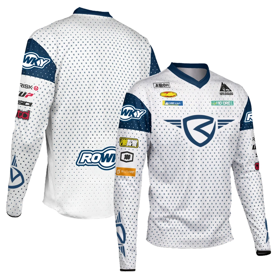 Camisa de Motocross Rowky de Manga Longa, Secagem Rápida, para Off-Road, MTB, Respirável, para Downhill, Enduro, Ciclismo de Montanha, BMX.