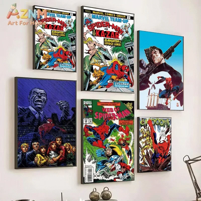 Spider‑Man Ka‑Zar Savage Land Comic Canvas Wall Art Unframed Canvas Print Retro Marvel Adventure Hero Home Wall Decoration Poste