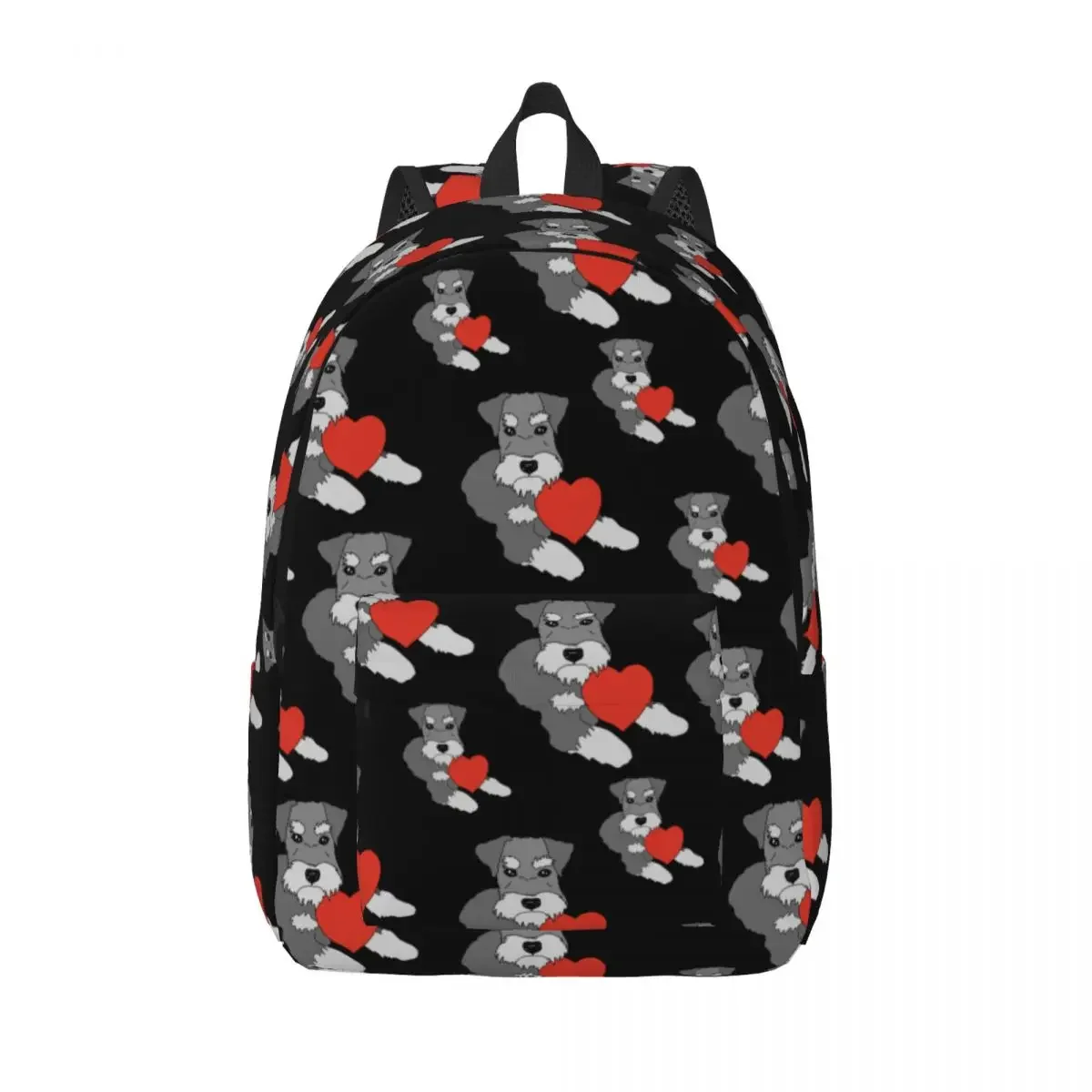 Mochila con diseño de perro Schnauzer para niño y niña, morral escolar con diseño de Animal, bolsa ligera para guardería y preescolar