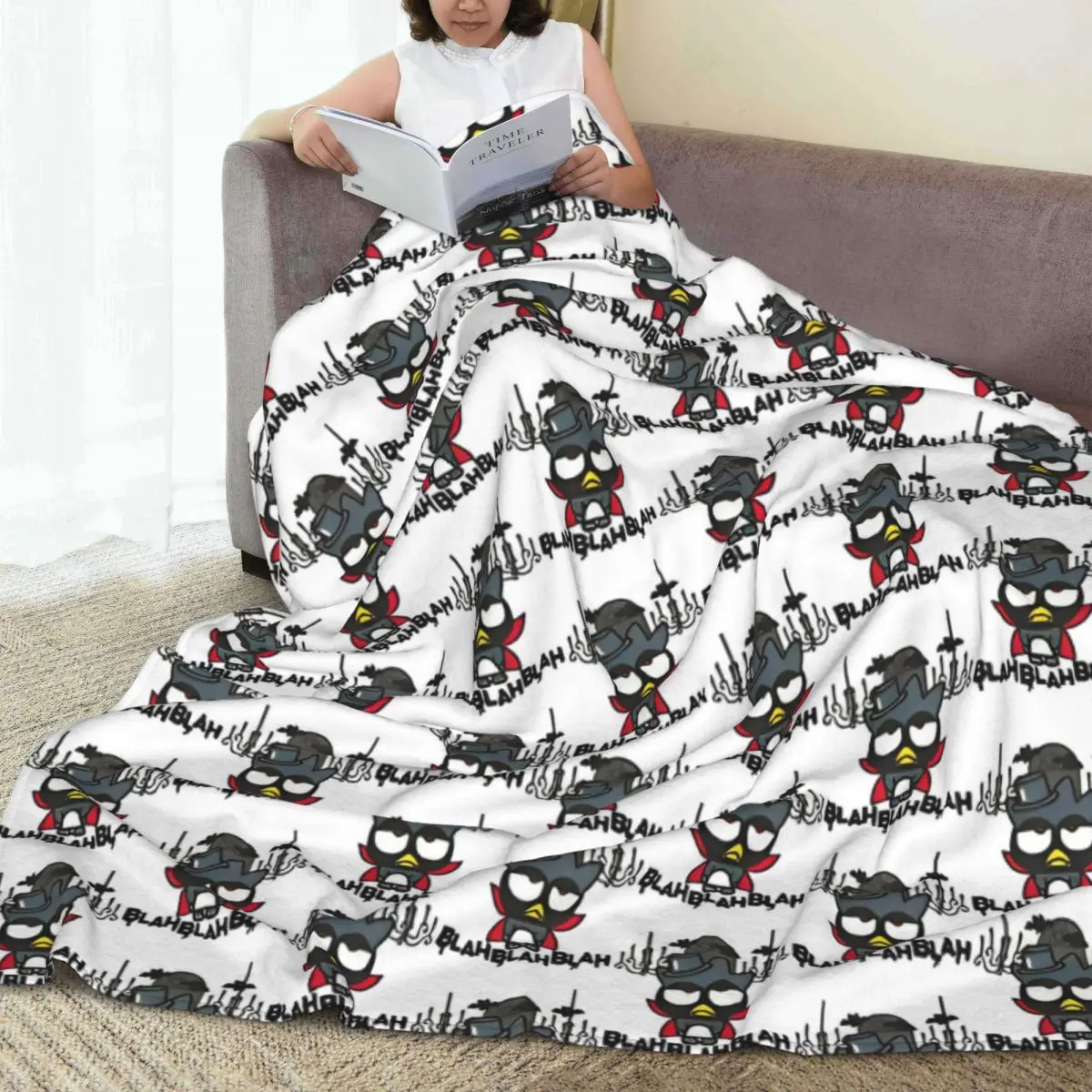 Badtz Cartoon Maru Penguin Blanket Quality Super Warm Throw Blanket Winter Decorative Bedroom Funny Bedspread