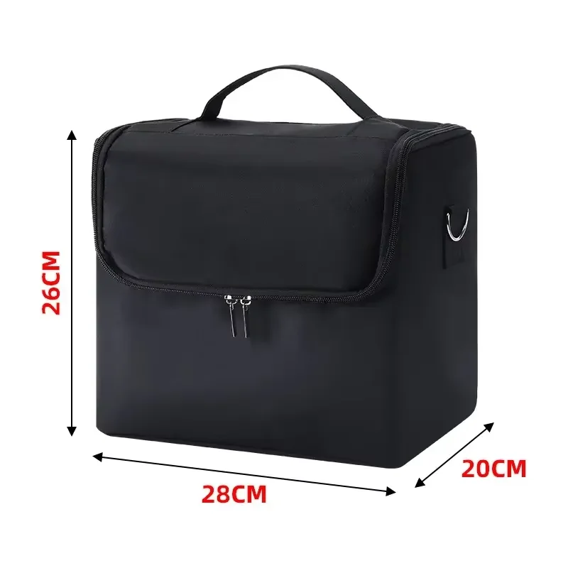 Large Makeup Carrying Train Case For Women Travel Bag Portable Storage Box 4 Tier Professional Nail Organizer Case with Adjustab view 6