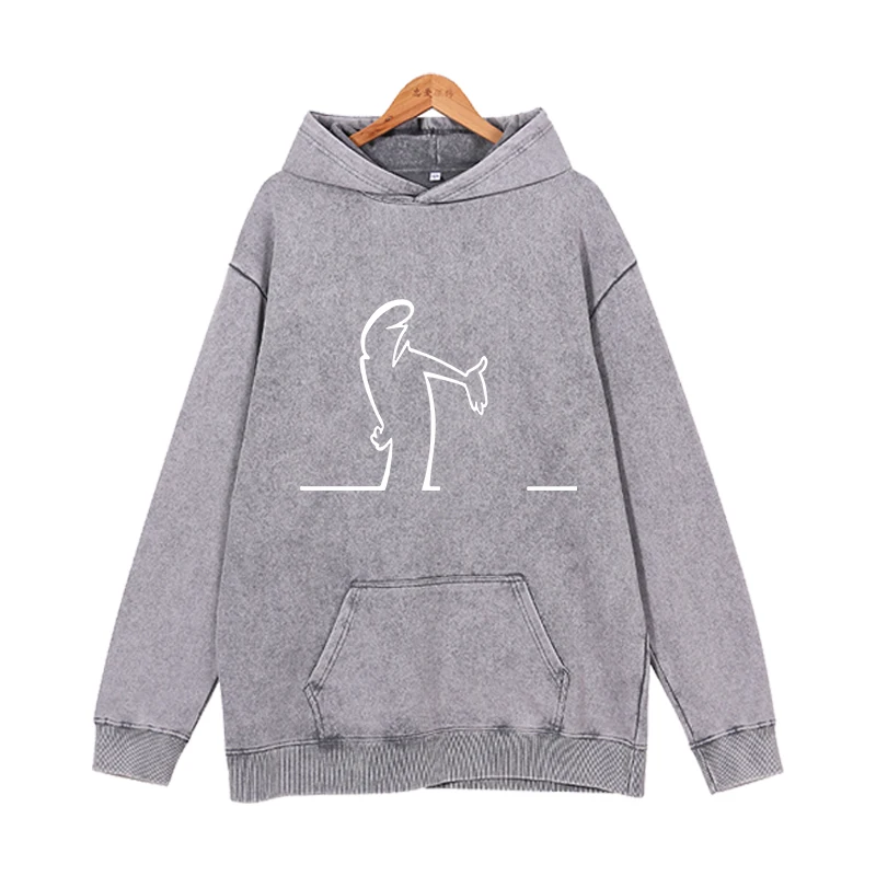 Line figures Hoodies Men Fashion Long Sleeve Sweatshirts Women Casual Harajuku Streetwear Hooded Pullover Sudaderas