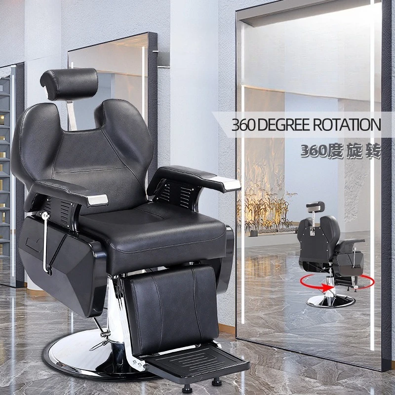 Hairdressing chair Hydraulic large pump chair Barber chair Thickened chassis can be rotated and put down Factory direct sales