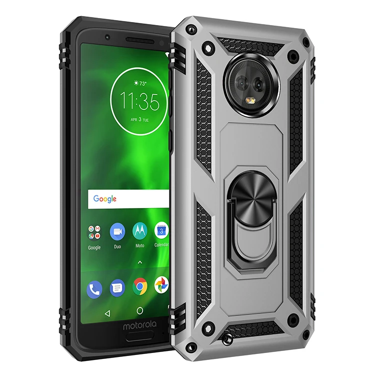 Armor Shockproof Case for Motorola Moto G6 G 6 Rugged Military Drop Protective Magnet Car Holder Ring Case Cover