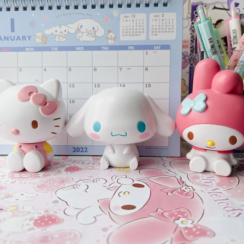 

Kawaii Sanrio Anime Figure Kitty My Melody Cinnamoroll Doll Action Figures Japanese Figurines PVC Collectible Gifts for Children