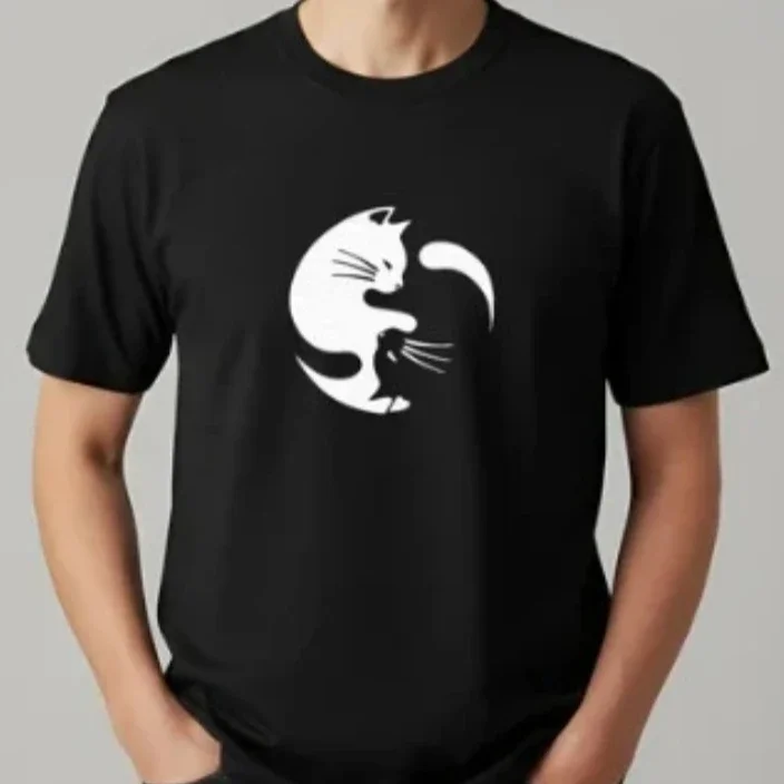 Kawaii Black Cat T Shirt Cute 