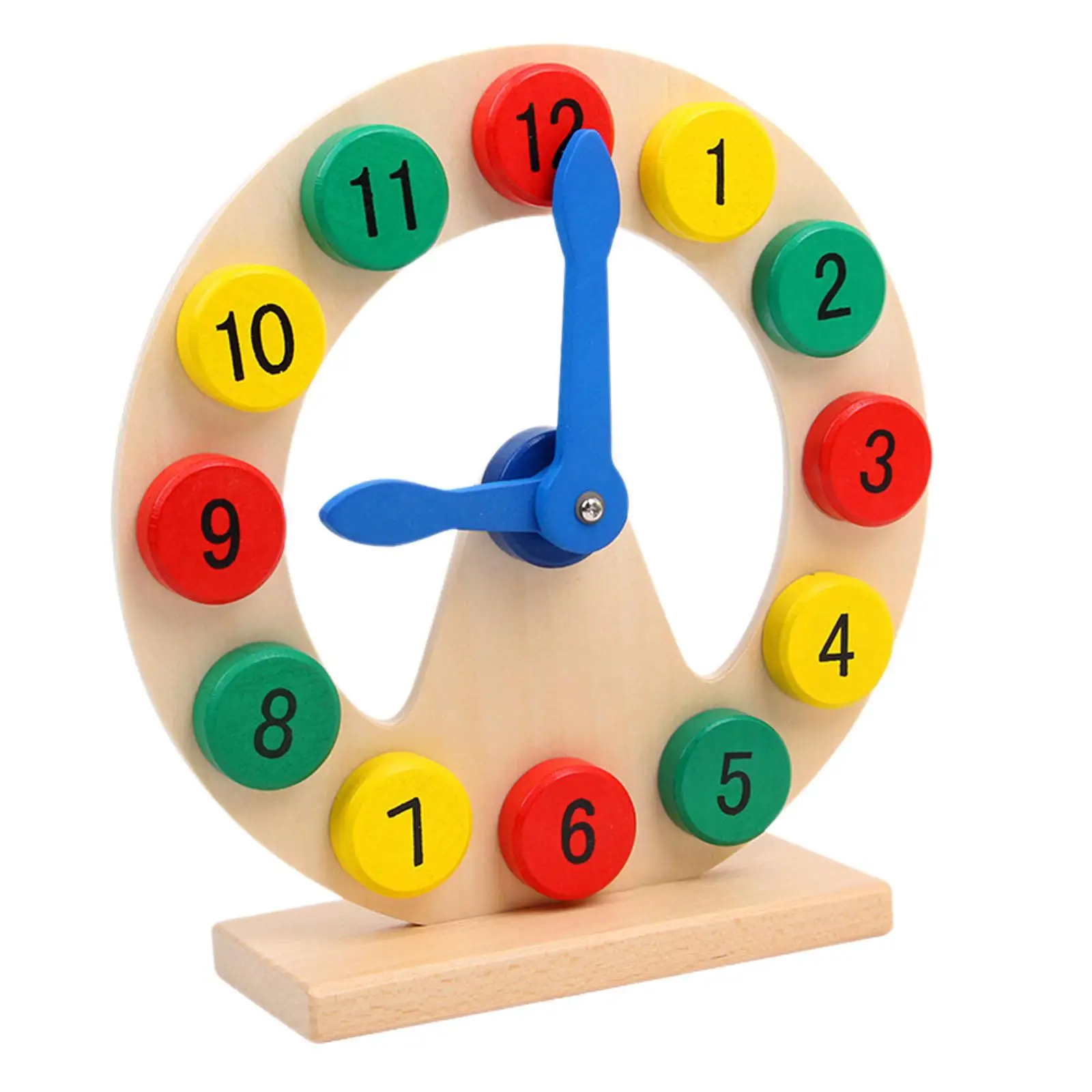 Wooden Clock Toy Wooden Educational Toy Life Skills Training Games Seconds Time Activity Analog Teaching Clock Kids Children