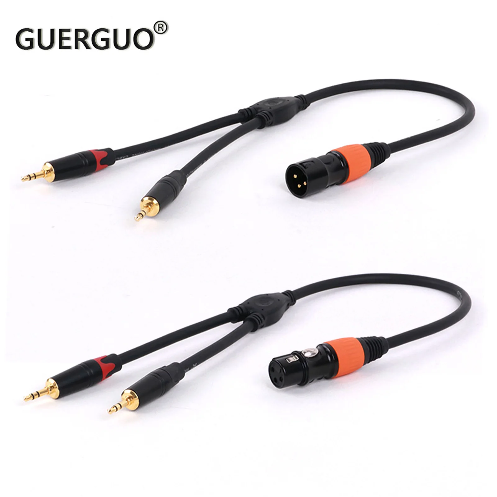 

0.3M 0.5M 3Pin XLR Female/Male to Dual 3.5mm 1/8inch Stereo Male Jack Y-Splitter Microphone Cable For Mixer Speakers Amplifiers