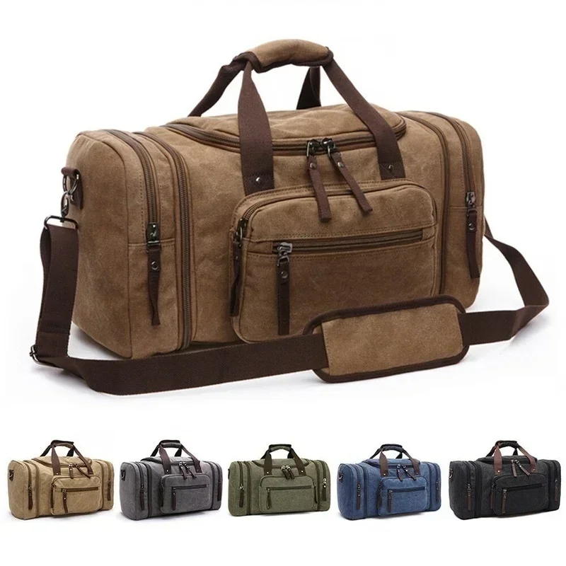 Men High Quality Gym Outdoor Sport Shoulder Duffle Bag Canvas Travel Tote Luggage Large Men's Weekend Business Bag