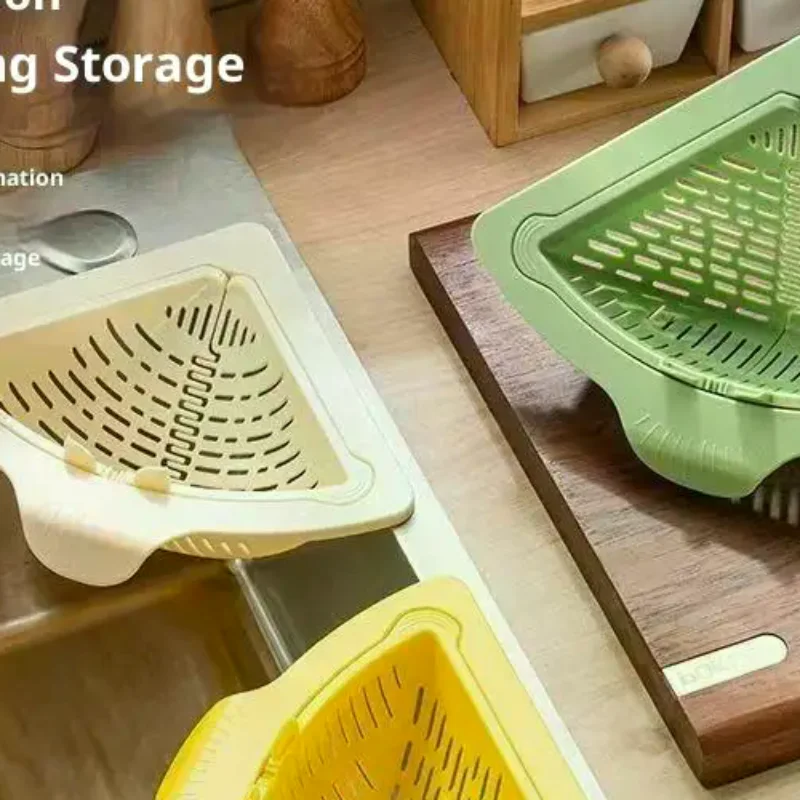 

Corner Sink Drainer Basket Magnetic Kitchen Storage Rack Sink Drain Strainer Basket For Trash Food Waste Leftovers