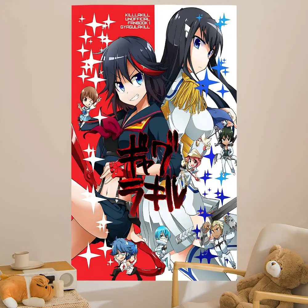 Anime K-KILL La K-KILL  Tapestry Art Printing Japanese Wall Tapestry Anime Wall Hanging Home Decor