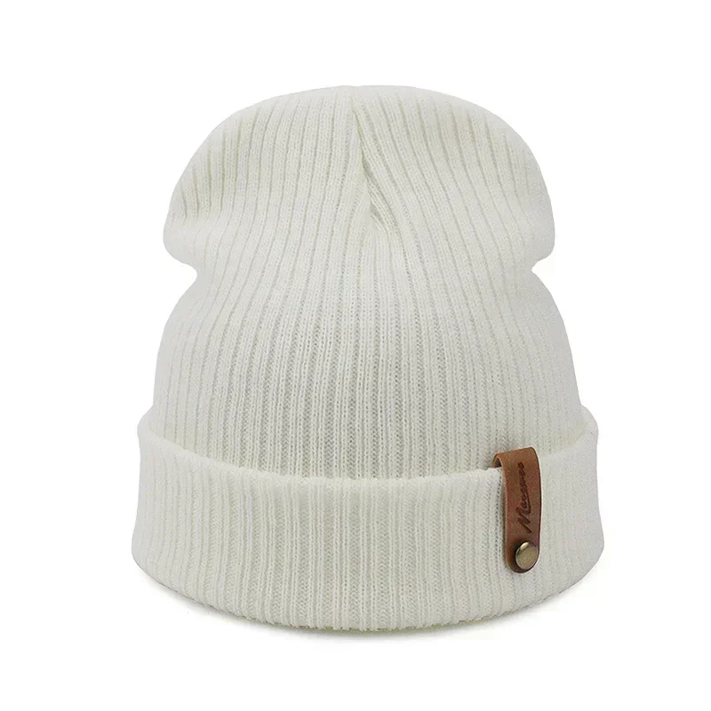 Knitted Hats for Men Women, Skullies Caps, Warmer Bonnet, Casual Cap, Monochromatic, Male and Female, Winter