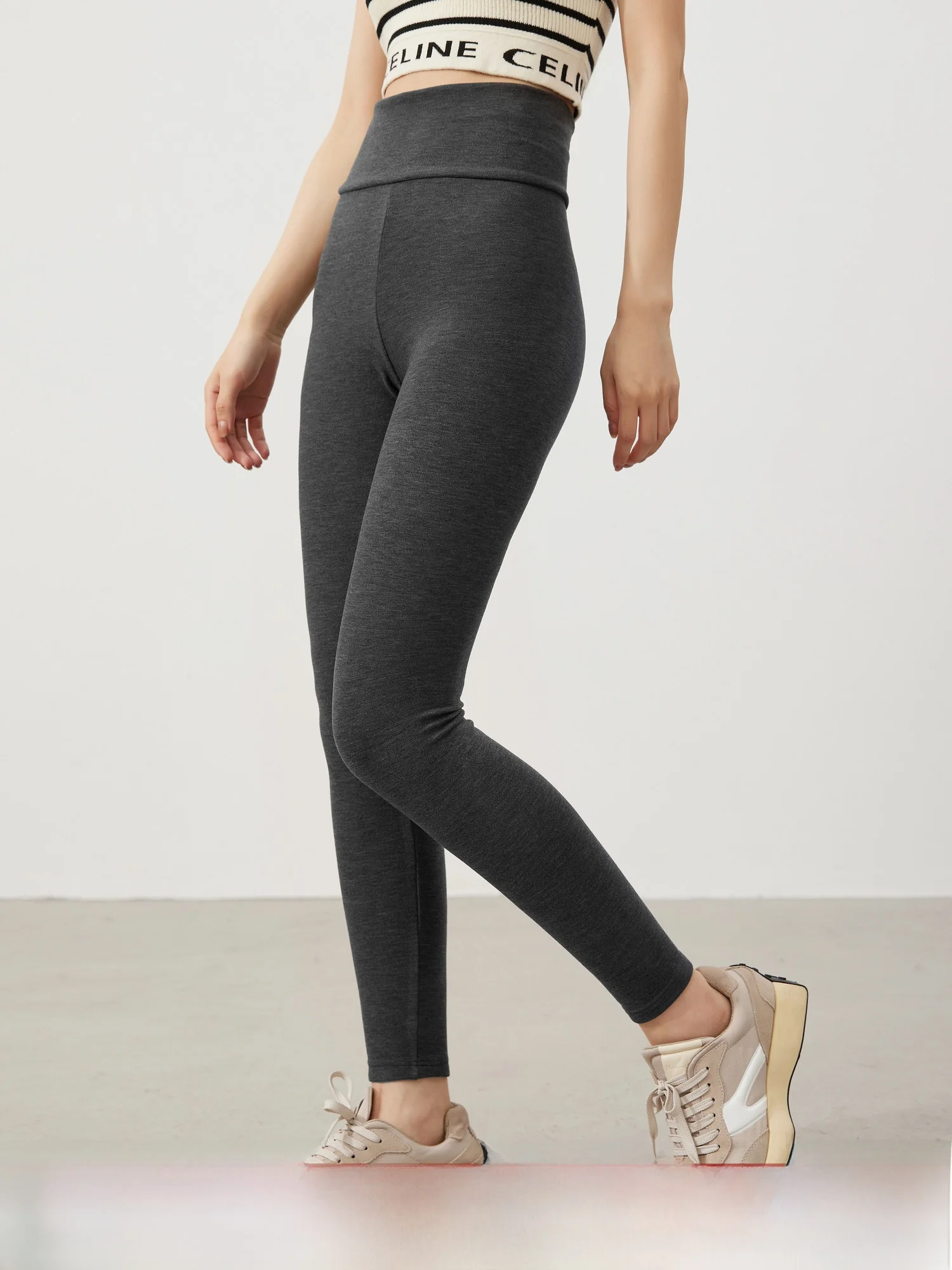 

High-Waist Self-Heating Camere Fce Leggings Women's High-Elastici Warmth ential MIJOR Brand Long Pants