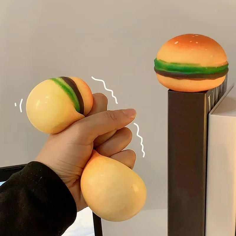 Squeeze Food Shape Toy para adultos e crianças, hambúrguer, descompressão, interessante, novidade, relaxamento, portátil, pinça, brinquedos de viagem