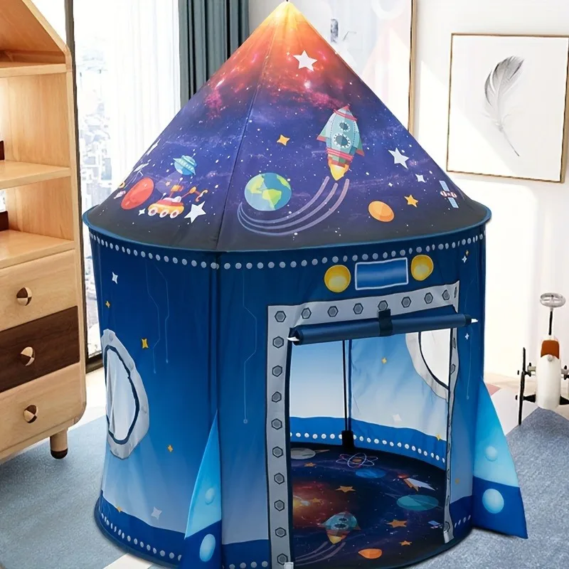 Weltraumspielzelt für Kinder mit Sternlichtern, tragbar, faltbar, Sonnenschutz für Strand, Hinterhof, Camping, Polyesterstoff, Geschenk für Jungen und Mädchen