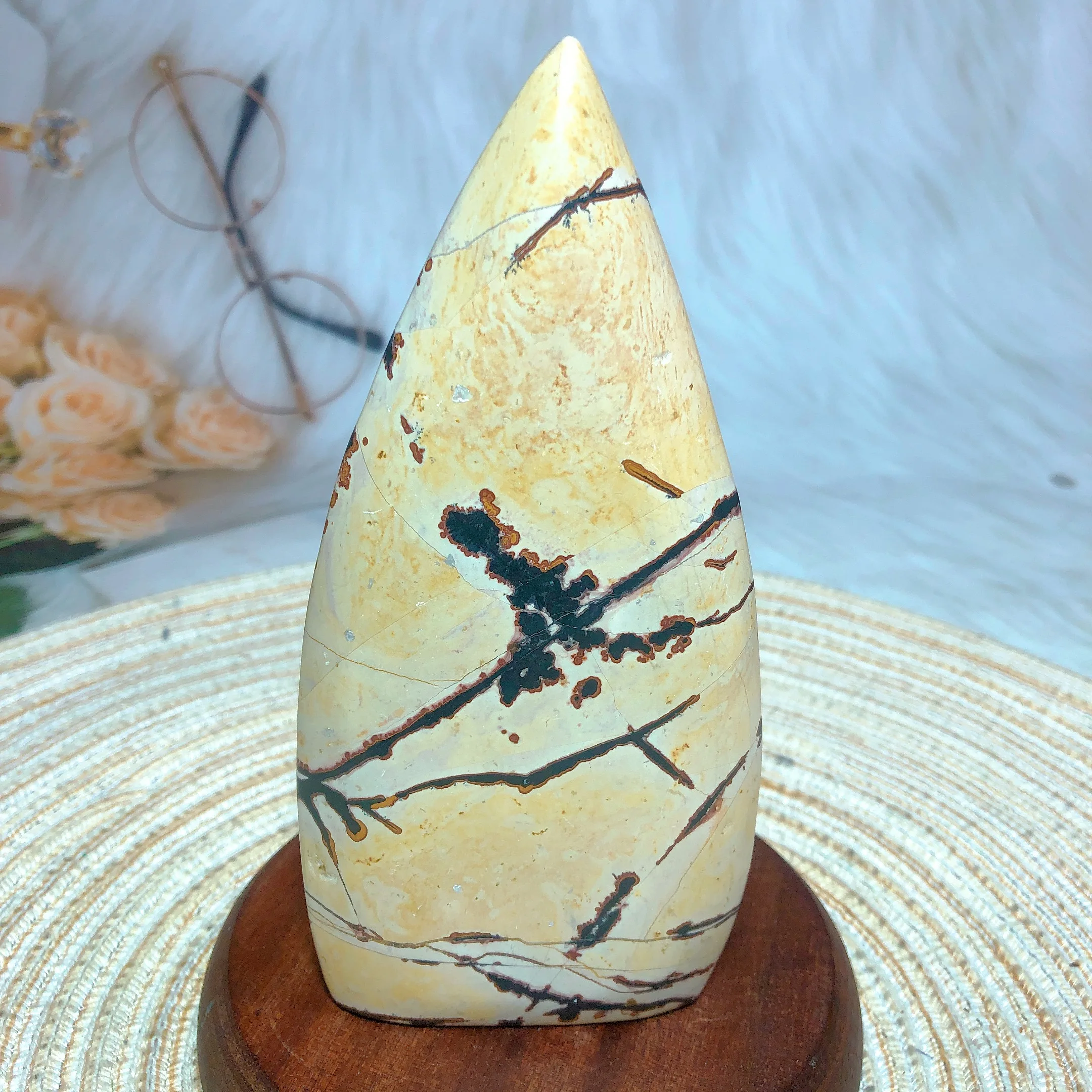 

Natural Crystal Picture Jasper Freeform Tower Painting Energy Ornament Healing High Quality Ore Home Decorations Room Decor