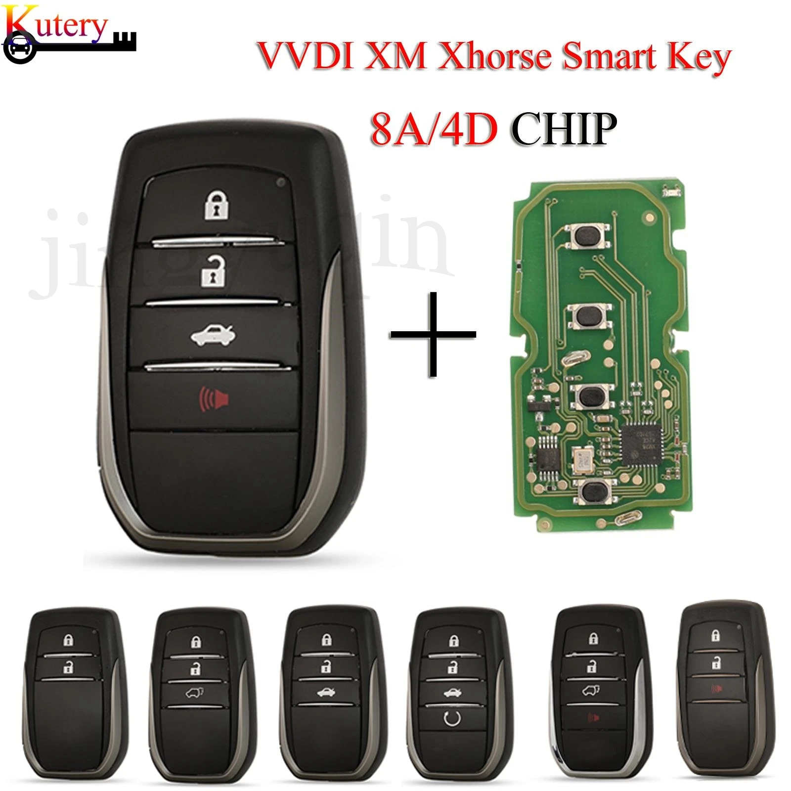 

jingyuqin VVDI XM Xhorse Smart Car Key English Version Universal Remote Control For Toyota 8A/4D Chip VVDI2 VVDI Mini