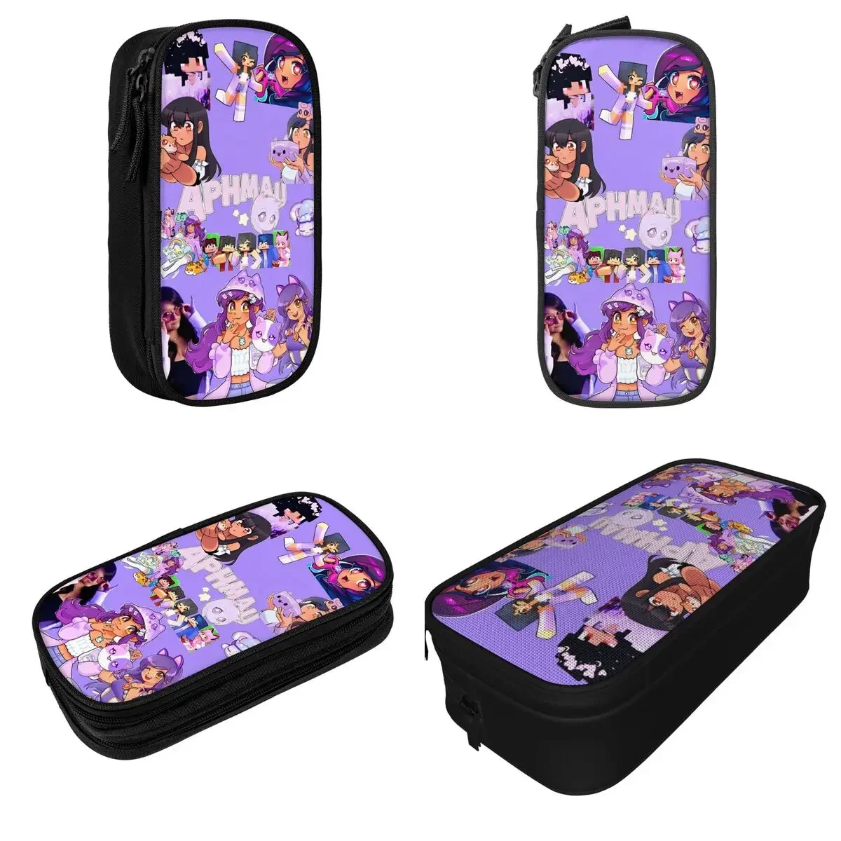 Aphmau Cartoon Anime Pencil Cases Fun Pen Box Bags Student Large Storage Students School Cosmetic Pencilcases